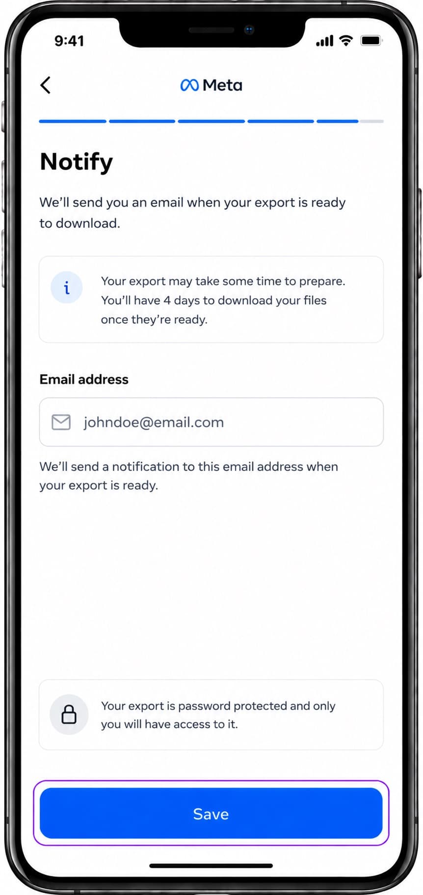 Enter email notifications