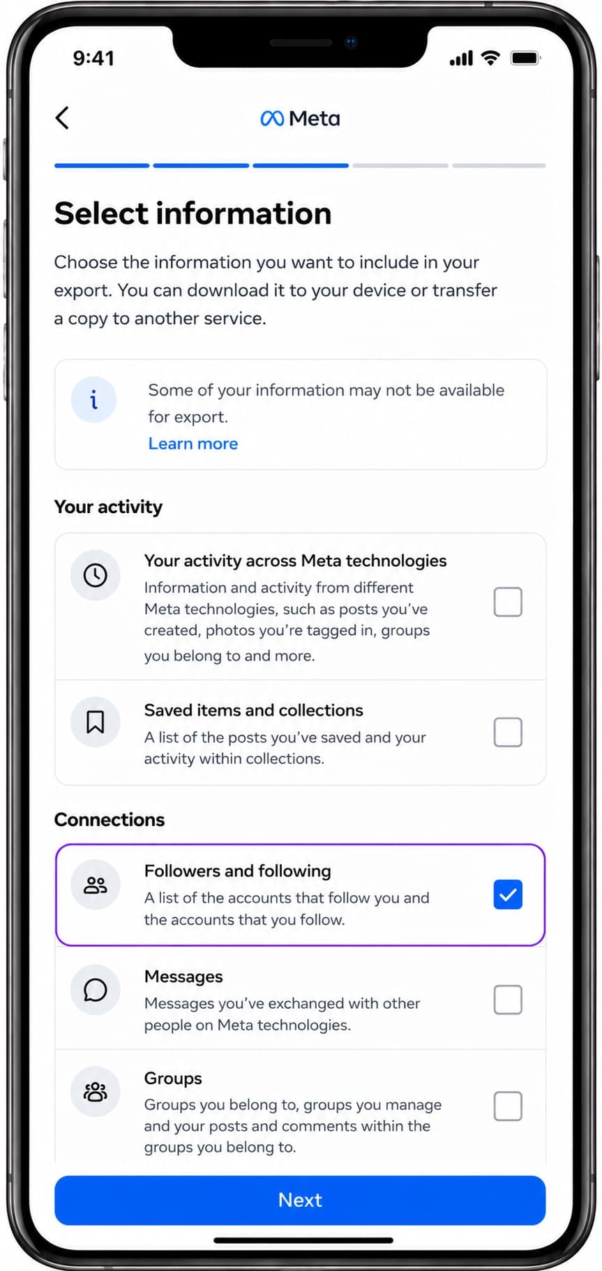 Select specific information